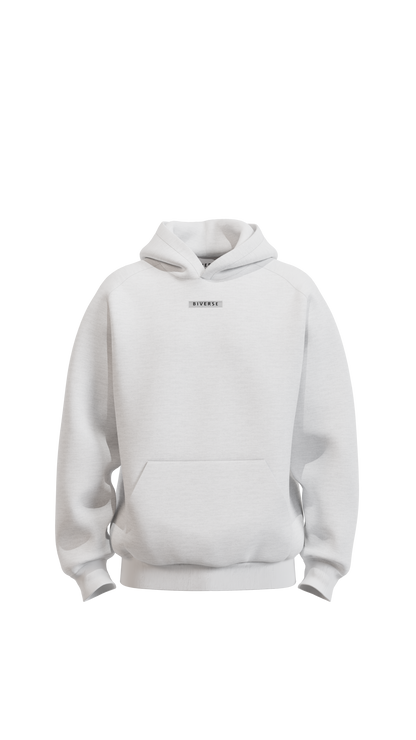 Front view of the Grey BIVERSE 23' hoodie on a black background.