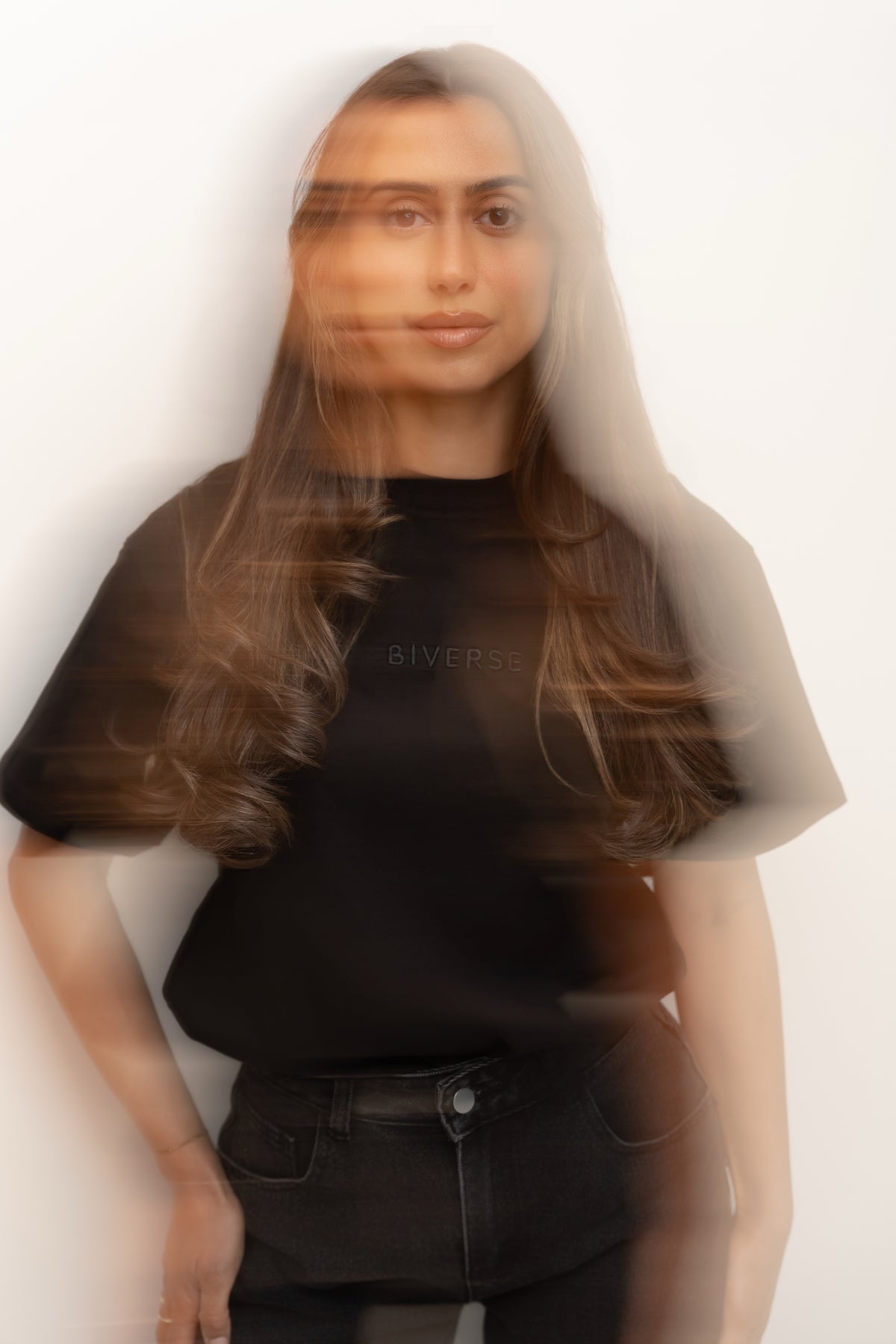model wearing sweater